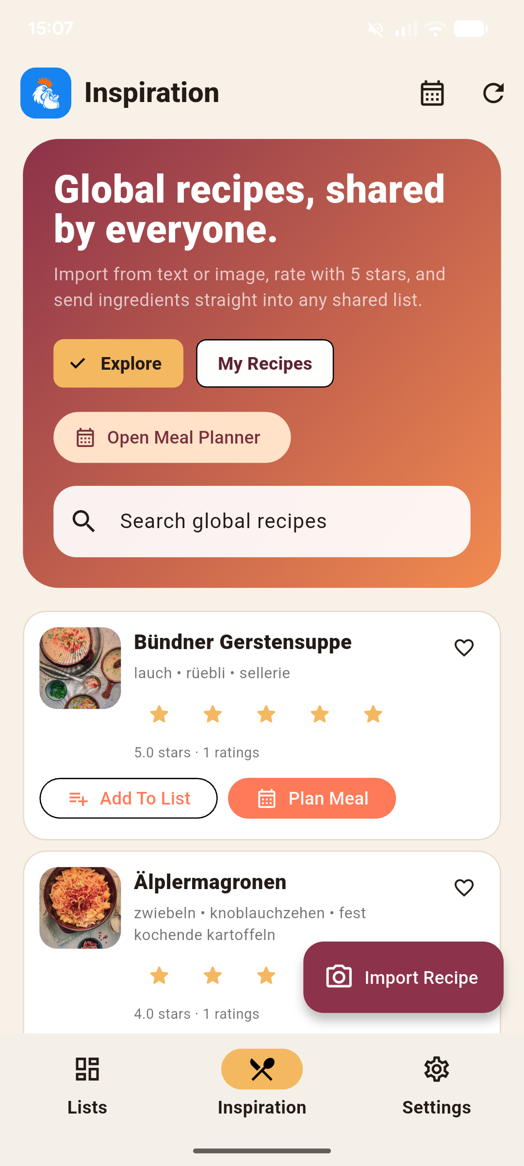 Gack! Home Screen